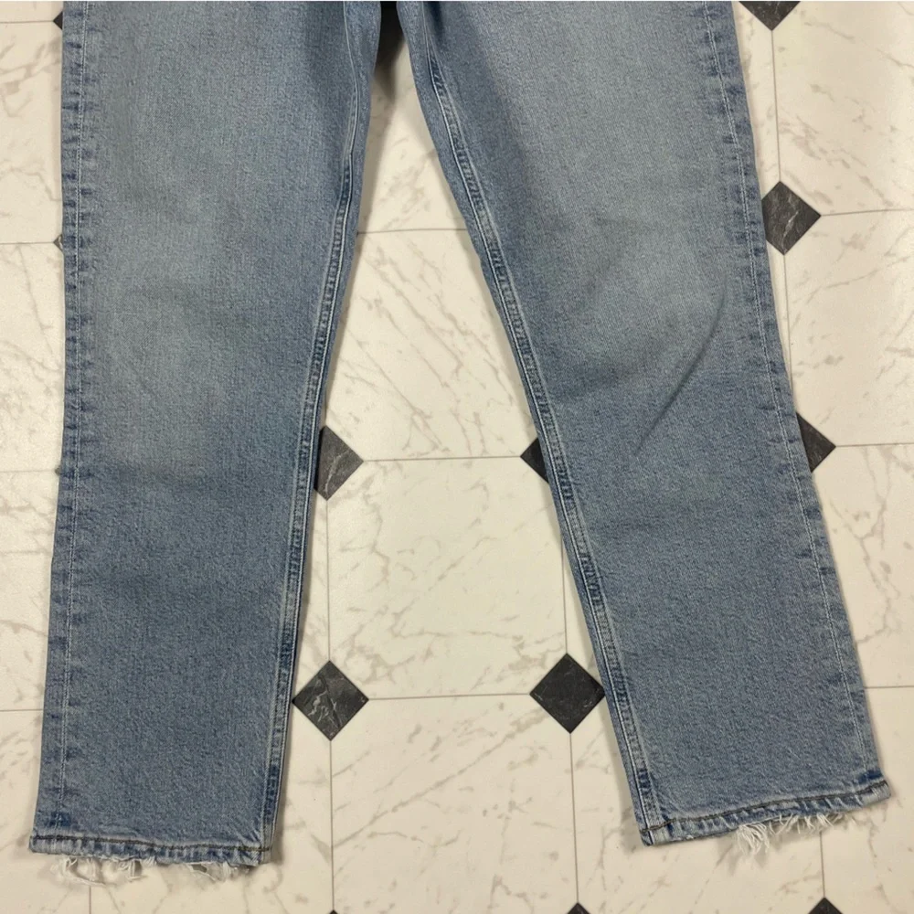 Agolde Riley High Rise Straight Crop Jeans in Dynamic Light Blue Women Sz 26 - Picture 4 of 9